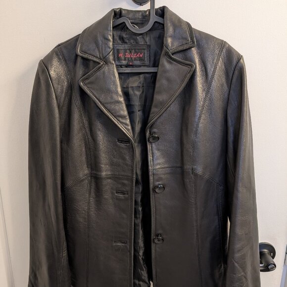 Genuine leather vintage button-up jacket. Size small. - Picture 1 of 8